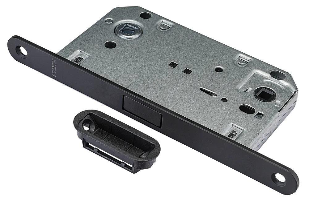 Защелка сантехническая магнитная TIXX с пластиковой ответной планкой, черный